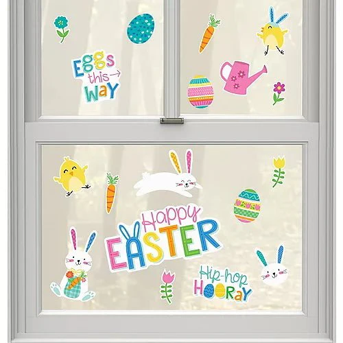 Easter Vinyl Cling Decals | 18pcs