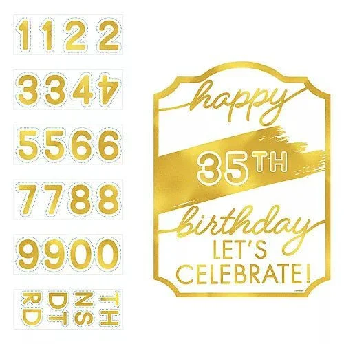 Golden Age Happy Birthday Cardboard Easel Sign | 1ct