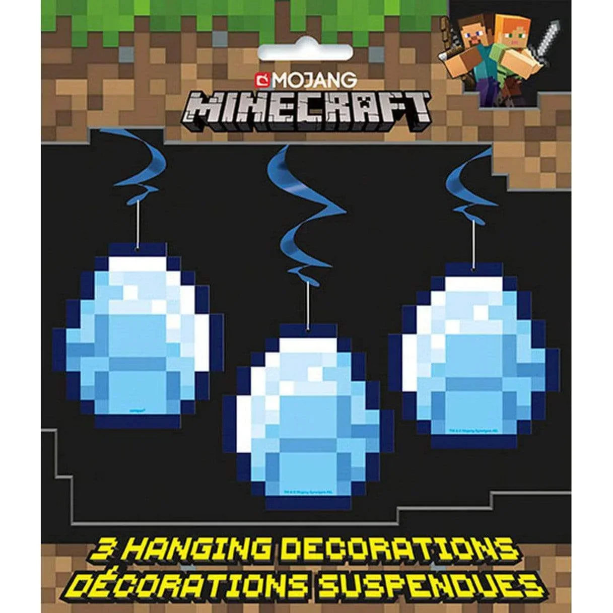 Minecraft Hanging Swirl Decorations 26" | 3ct