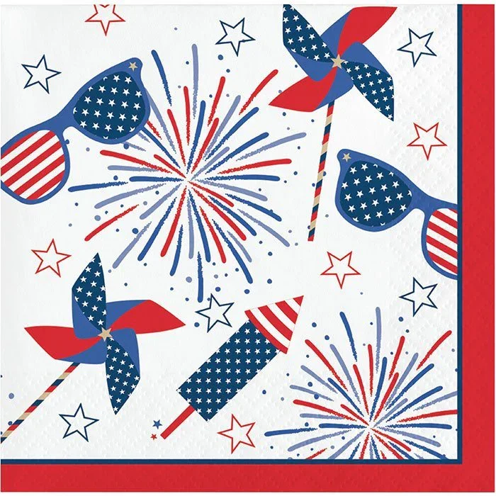 Fun Fireworks Beverage Napkins 16pk | 1ct