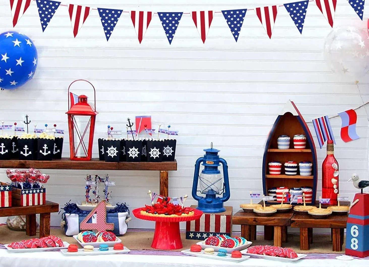 Patriotic Stars & Stripes Pennant Banner 12ft | 1ct