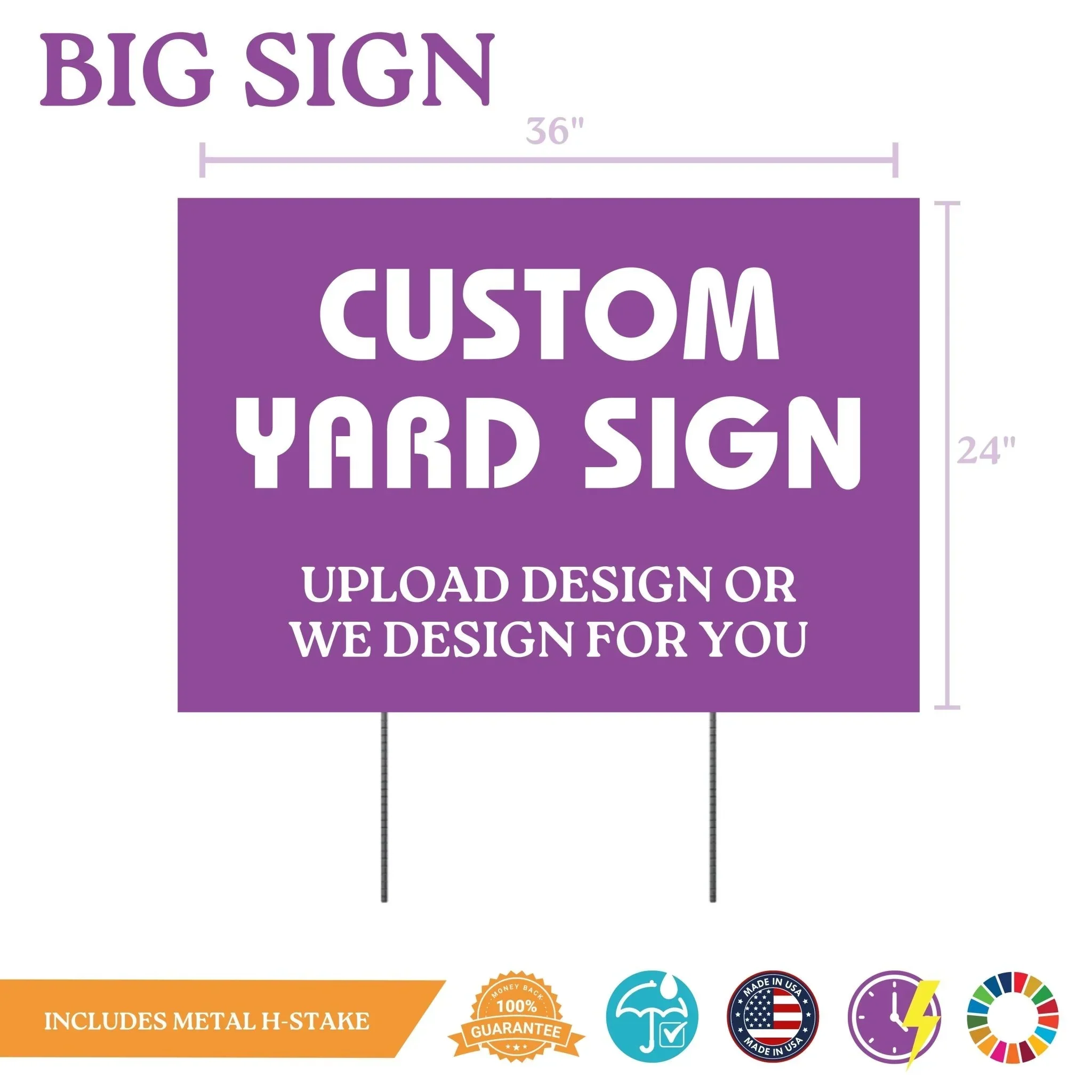Custom Yard Sign With H Stake | 1 ct - Image 3