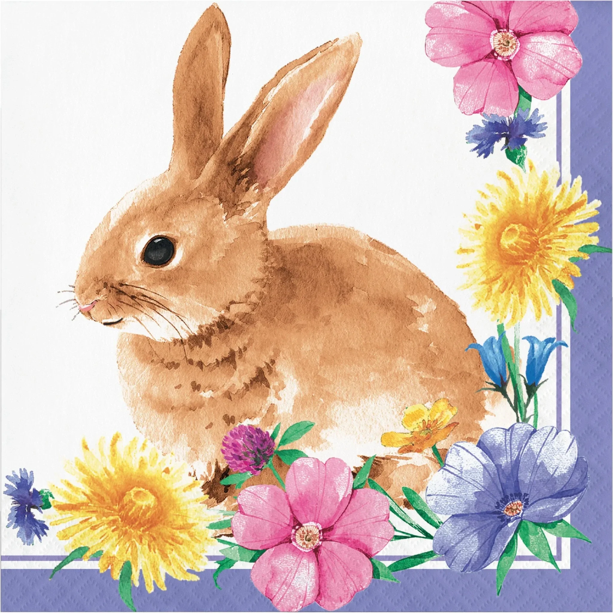 Easter Bunny and Blooms Lunch Napkins | 16 count