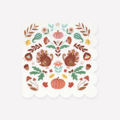 Folk Fall Large Napkins | 1ct