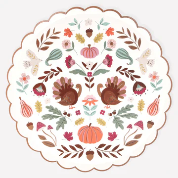 Folk Turkey Plates | 1ct