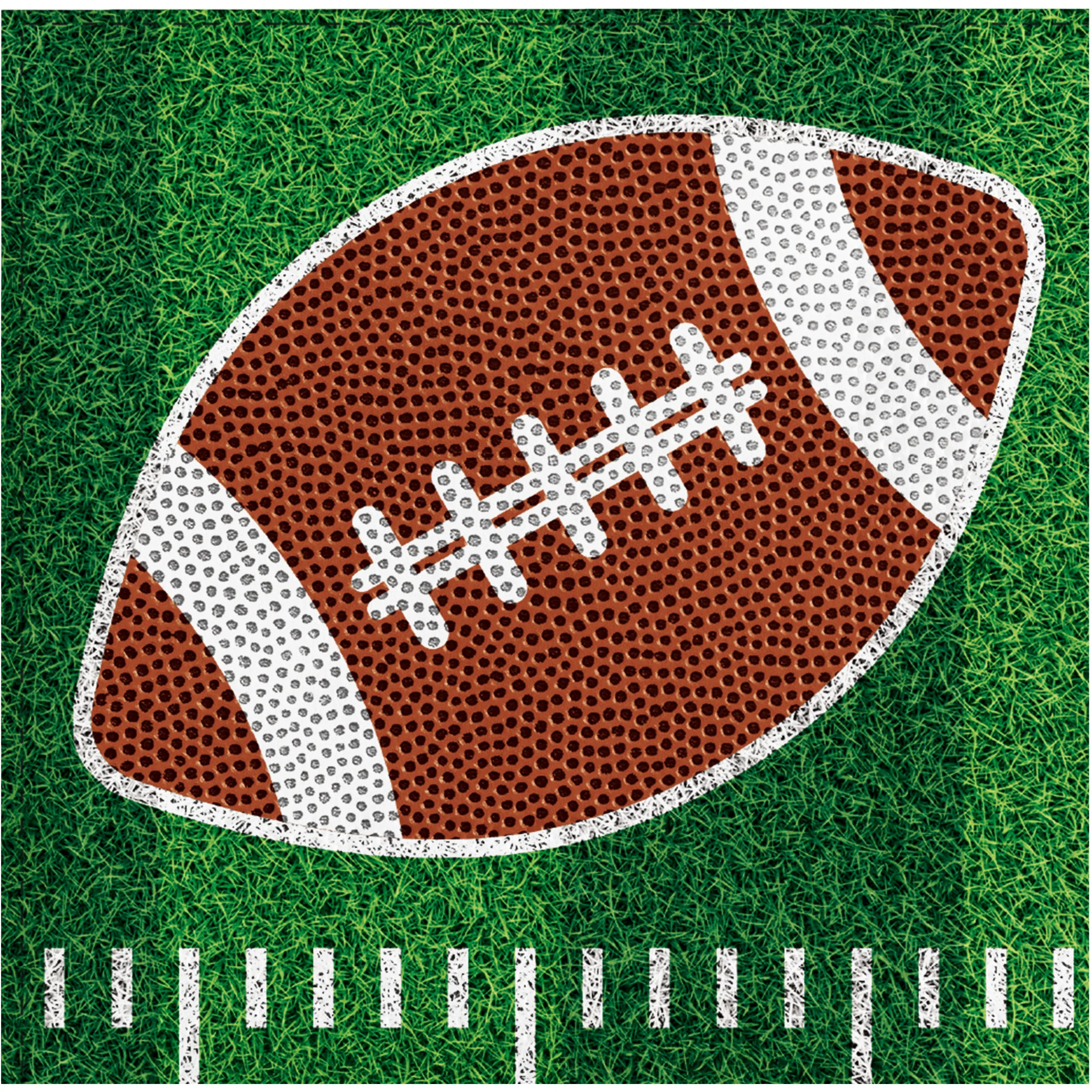Football Field Lunch Napkins – Game Day Sports Tableware | 1ct