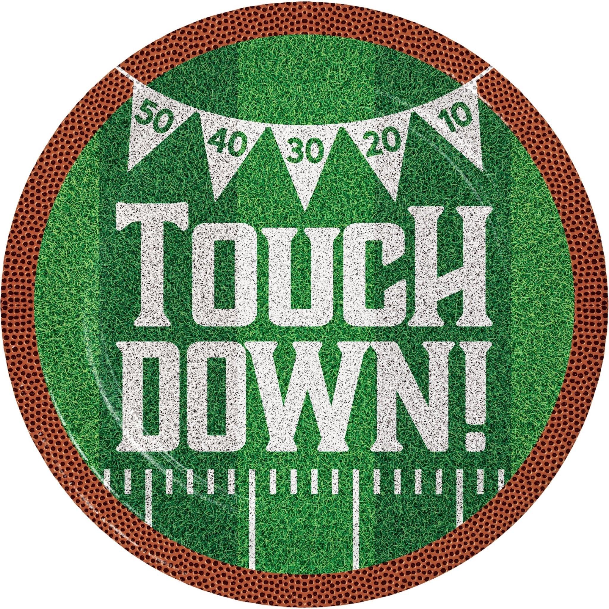 Football Tailgate Time Touch Down Paper Plates 9" | 8ct