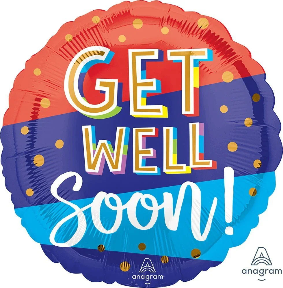 Get Well Soon Bouncy Mylar Balloon, 18" | 1 ct