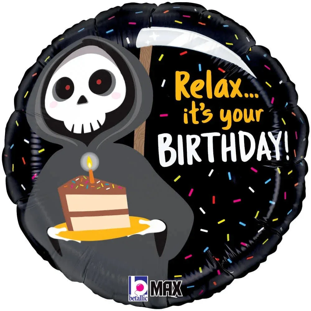 Grim Reaper Happy Birthday Mylar Balloon, 18" | 1 ct