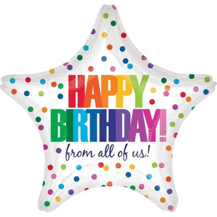Happy Birthday From All Of Us Mylar Balloon 18" | 1ct