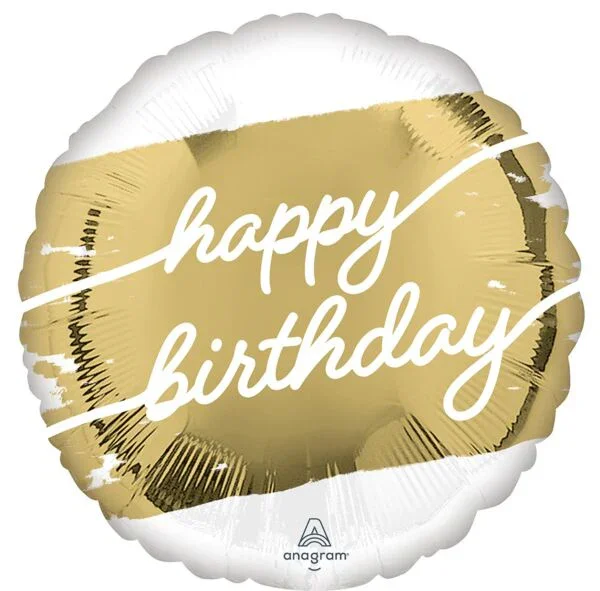 Happy Birthday Golden Mylar Balloon 17" | 1ct.