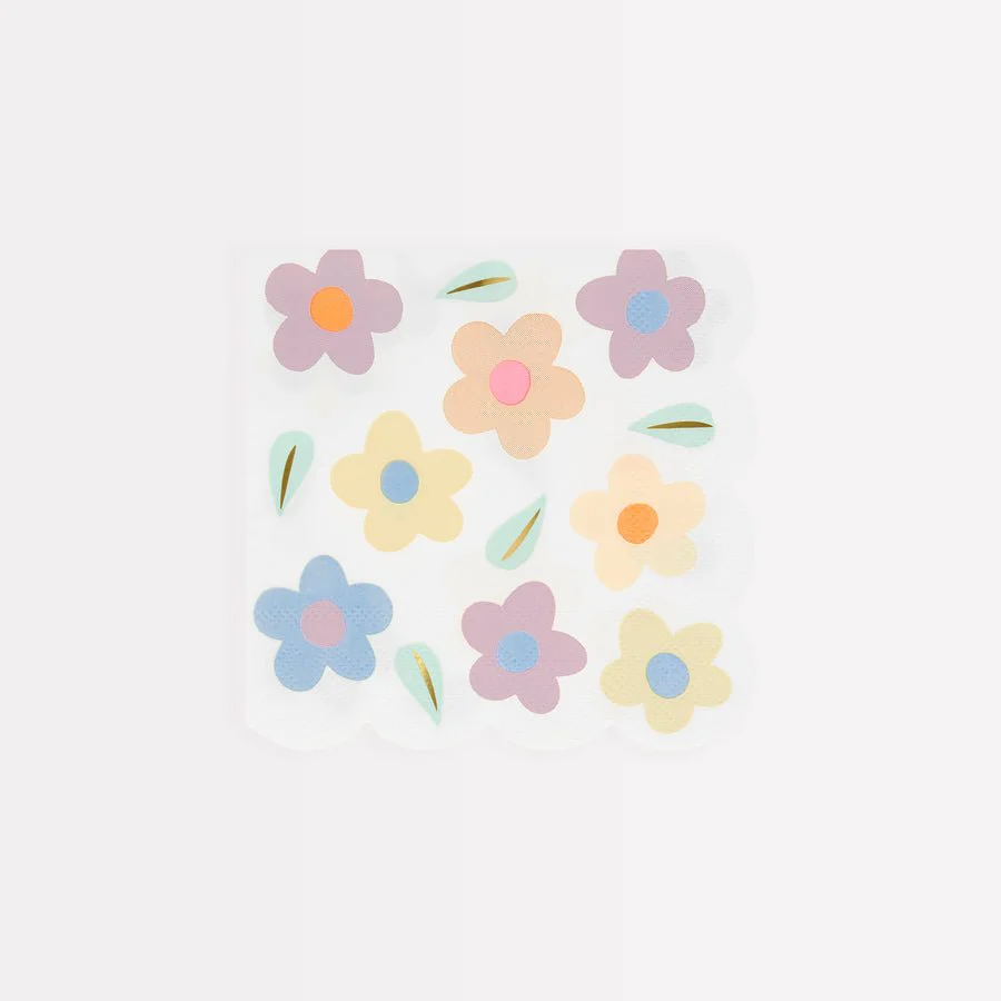 Happy Flowers Beverage Napkins | 16 ct
