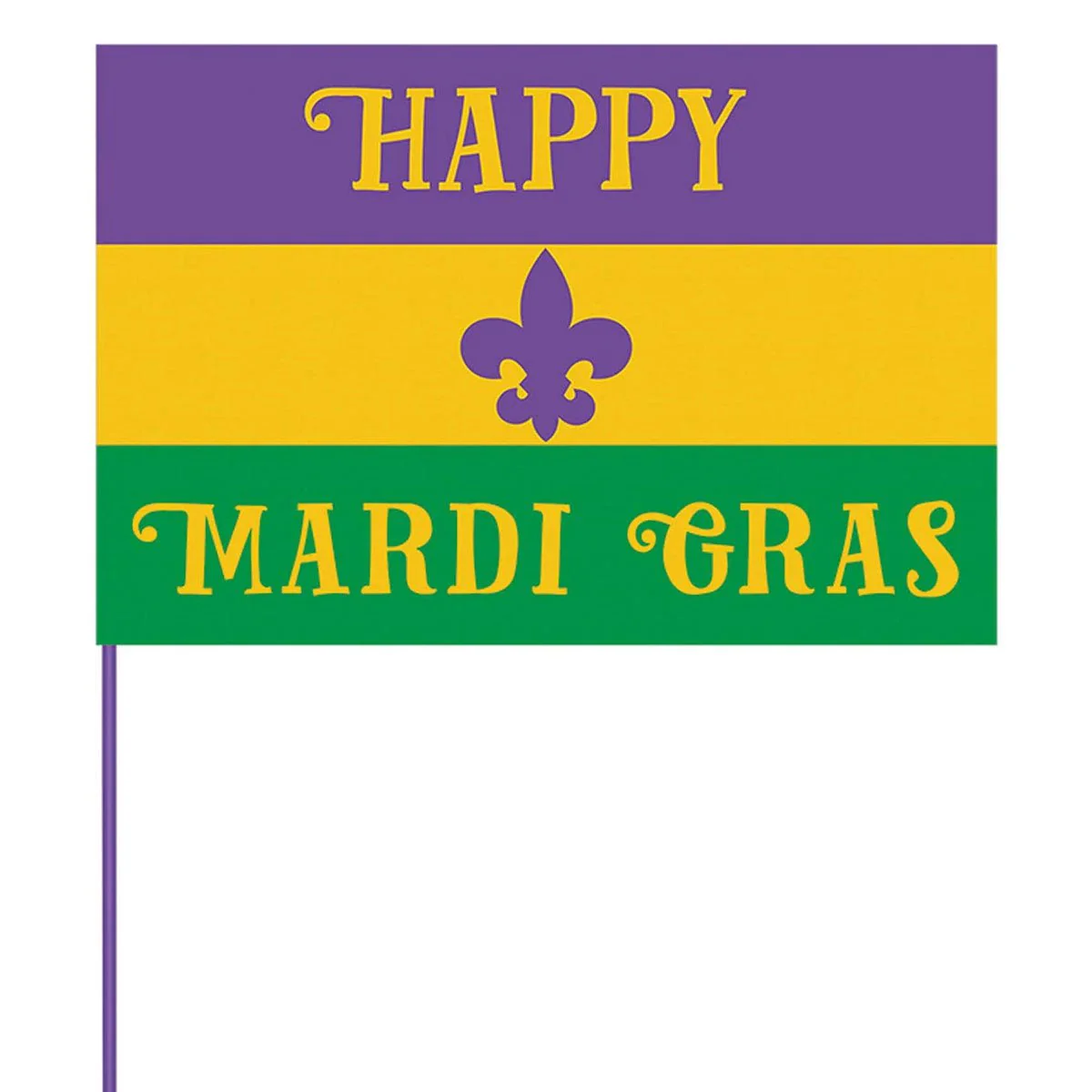 Happy Mardi Gras Flag | 1ct