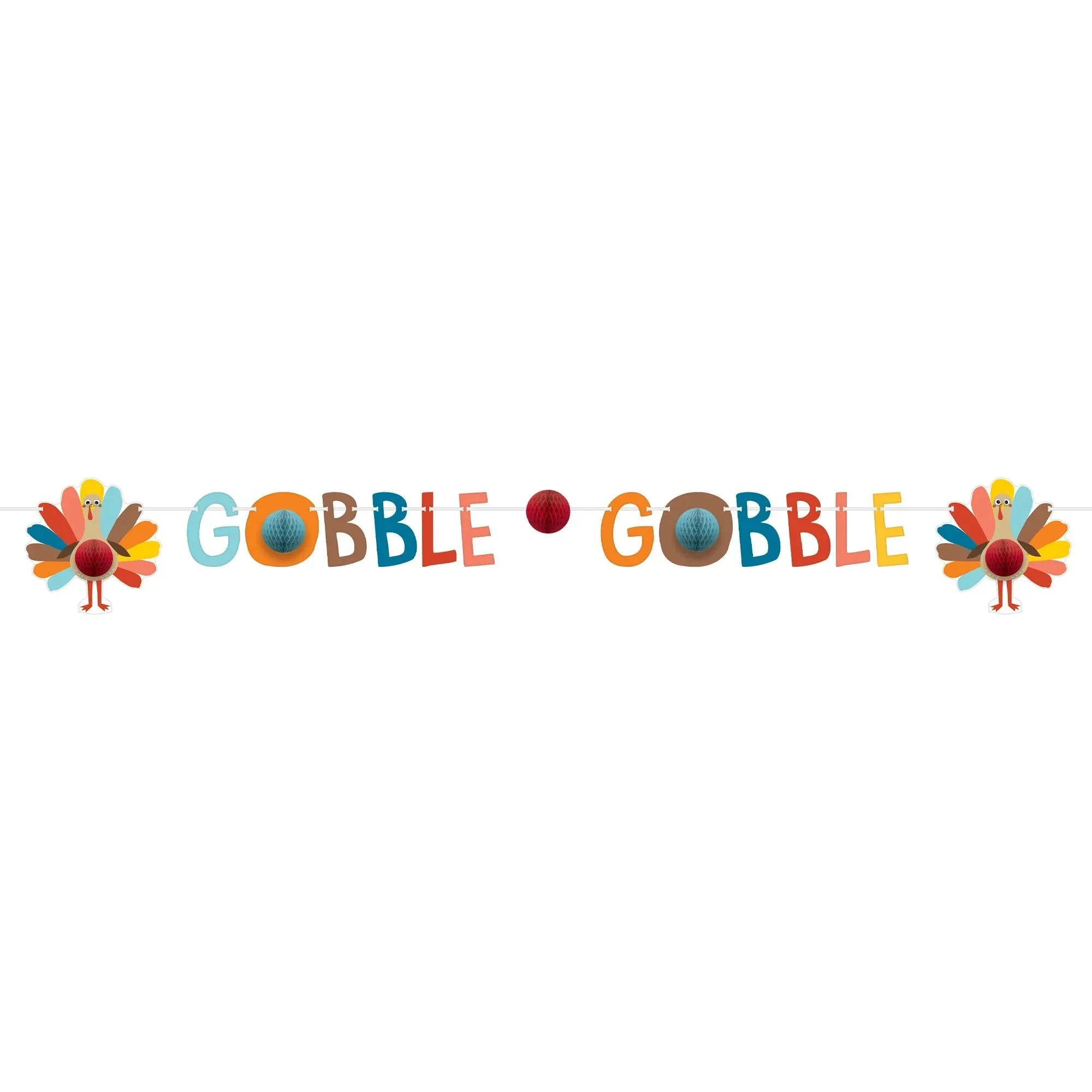 Happy Turkey Day Honeycomb Banner 6' | 1 ct