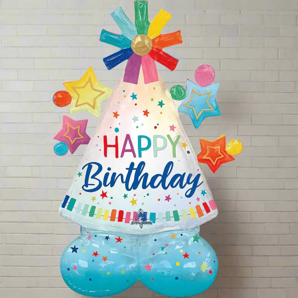 Party Hat Happy Birthday Airloonz Jr 27"x36" | 1ct