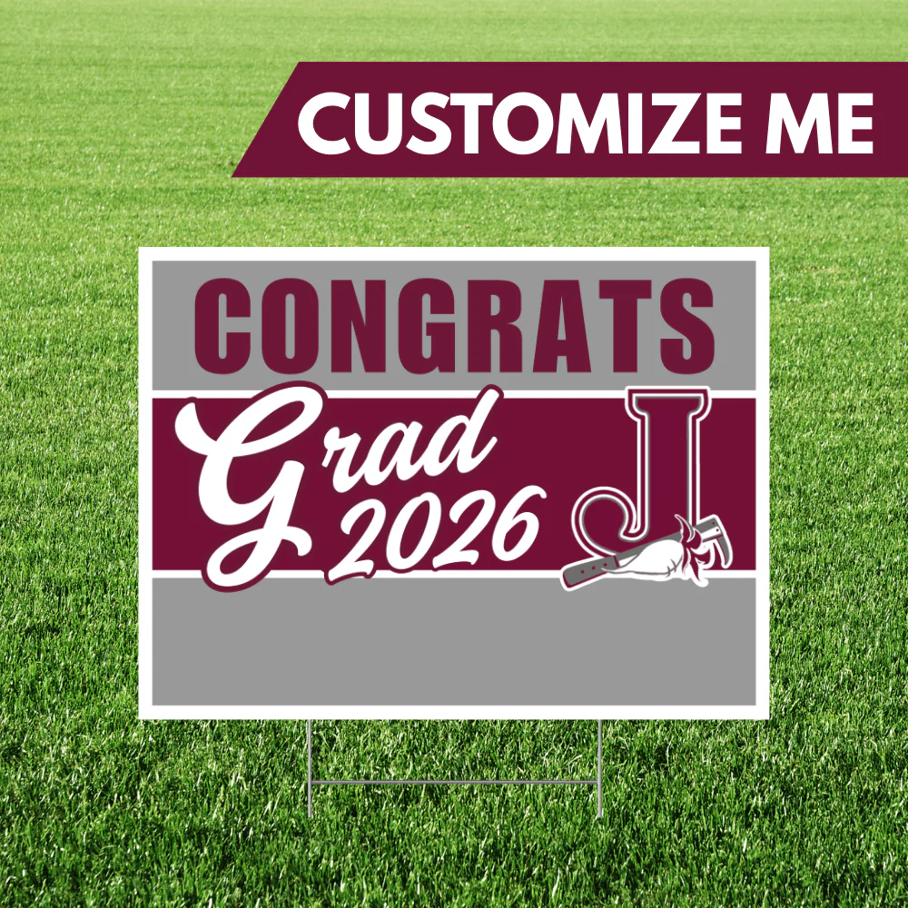Jordan High School Custom Name Grad Yard Sign 24" x 18" | 1 ct