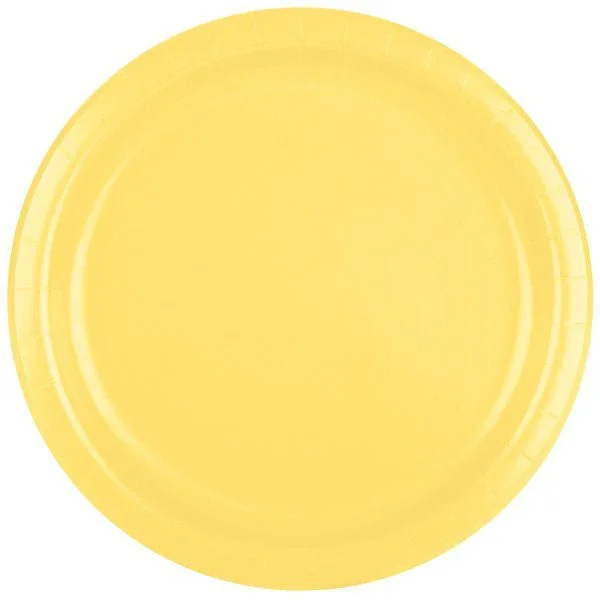 Light Yellow Round Lunch Paper Plates 9" | 24ct