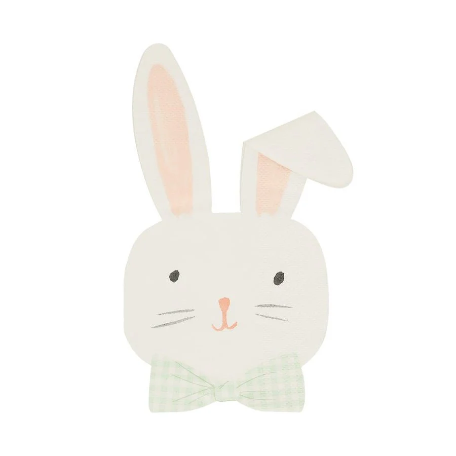 Easter Bunny Shaped Lunch Napkins 16ct