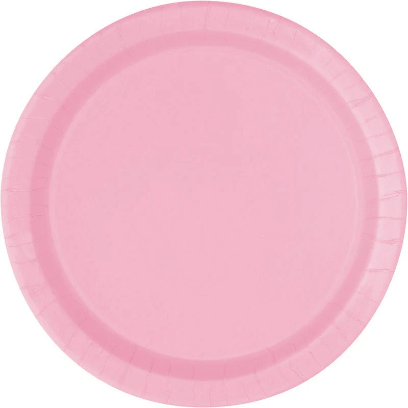 Lovely Pink Paper Party Plates | 50ct