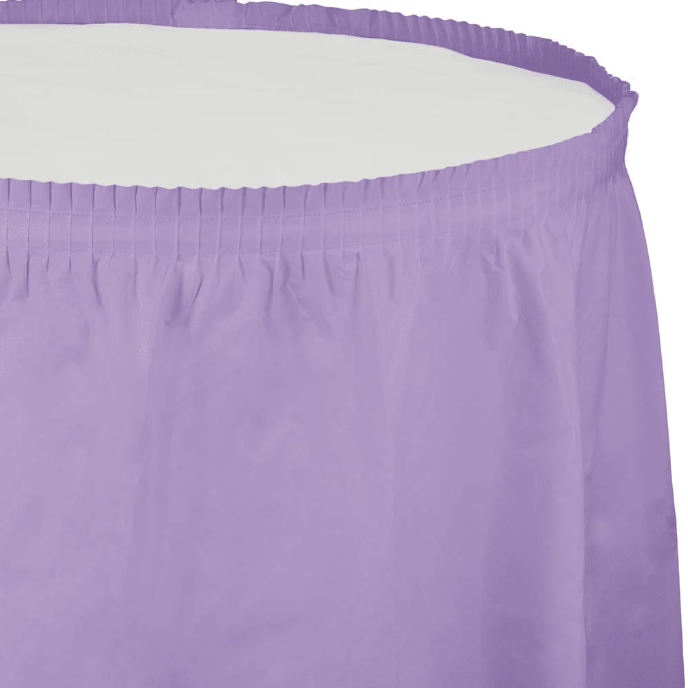 Luscious Lavender Plastic Tableskirt | 1ct