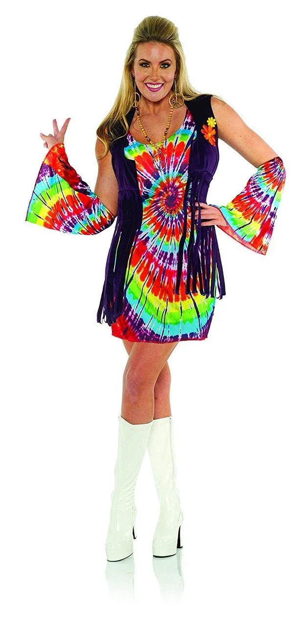 60s Tie Dye Dress Costume Medium | 1ct