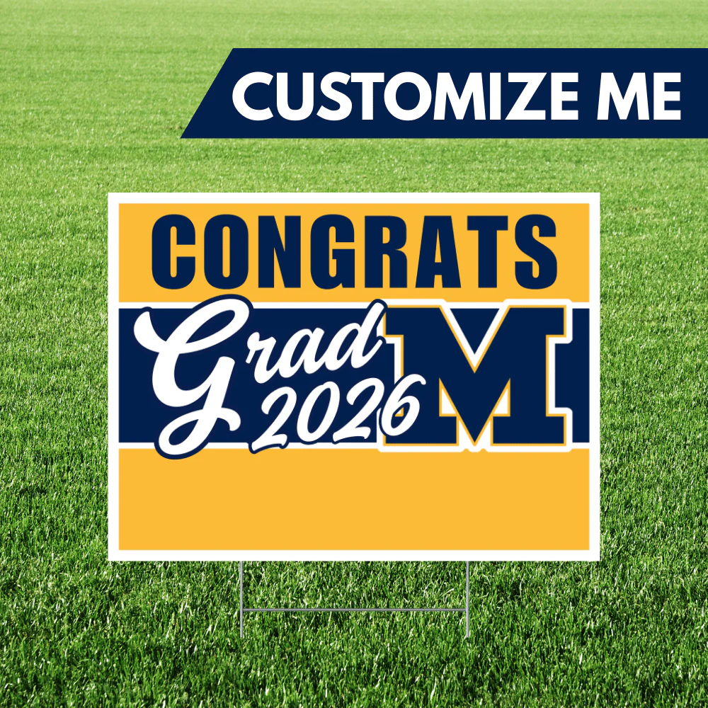 Meridian High School Custom Name Grad Yard Sign 24" x 18" | 1 ct