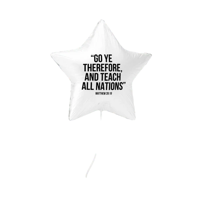 Missionary Mathew 28:19 Scripture Black and White Balloon 17" | 1 ct
