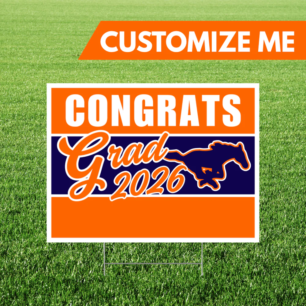 Mountain Crest High School Custom Name Grad Yard Sign 24" x 18" | 1 ct