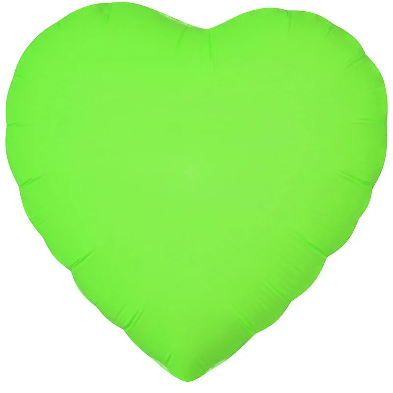 Neon Green Heart Mylar 18" | 1ct