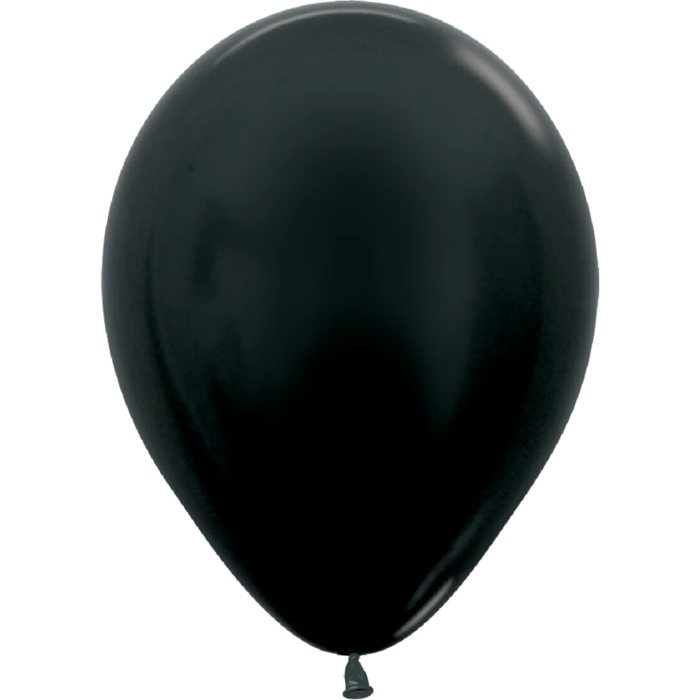Metallic Black Latex Balloon w/ Helium & Hi-Float, 11" | 1 ct