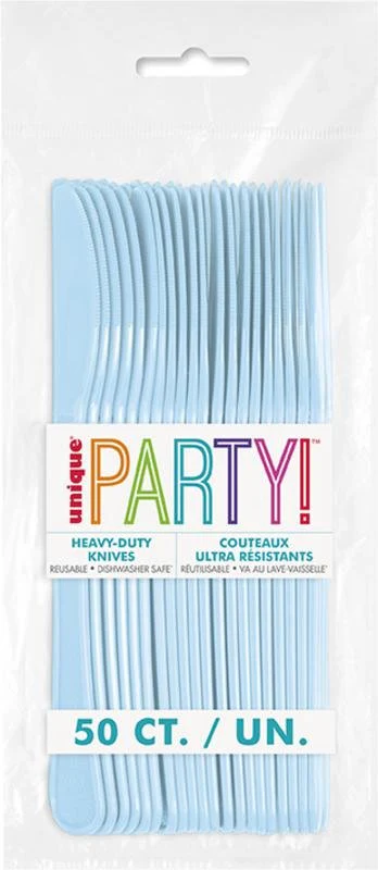 Powder Blue Heavy-Duty Plastic Knives | 50ct