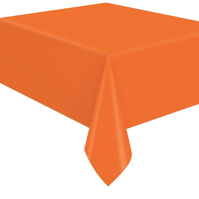 Pumpkin Orange Plastic Tablecover | 1ct