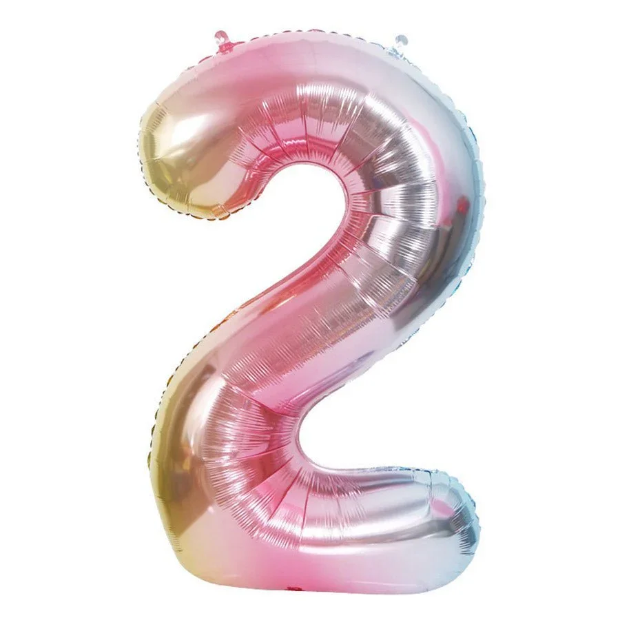 Rainbow Jumbo Number Balloons 34" - Image 3