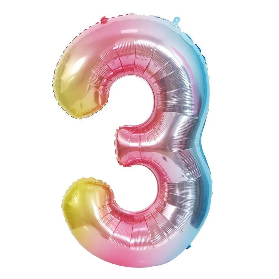 Rainbow Jumbo Number Balloons 34" - Image 4