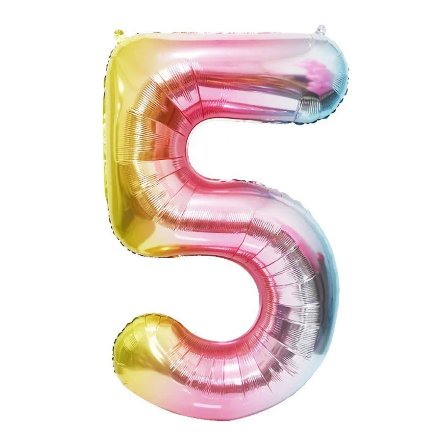Rainbow Jumbo Number Balloons 34" - Image 6