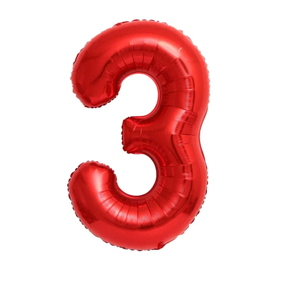 Red Jumbo Number Balloons 34" - Image 4