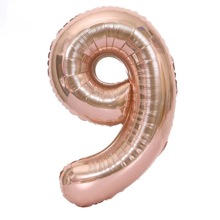 Rose Gold Jumbo Number Balloons 34" - Image 10