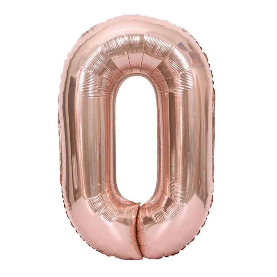 Rose Gold Jumbo Number Balloons 34" - Image 11