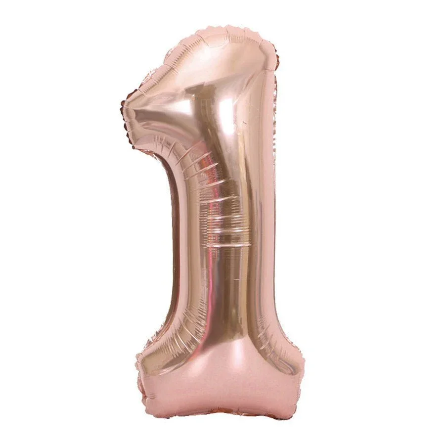 Rose Gold Jumbo Number Balloons 34" - Image 2