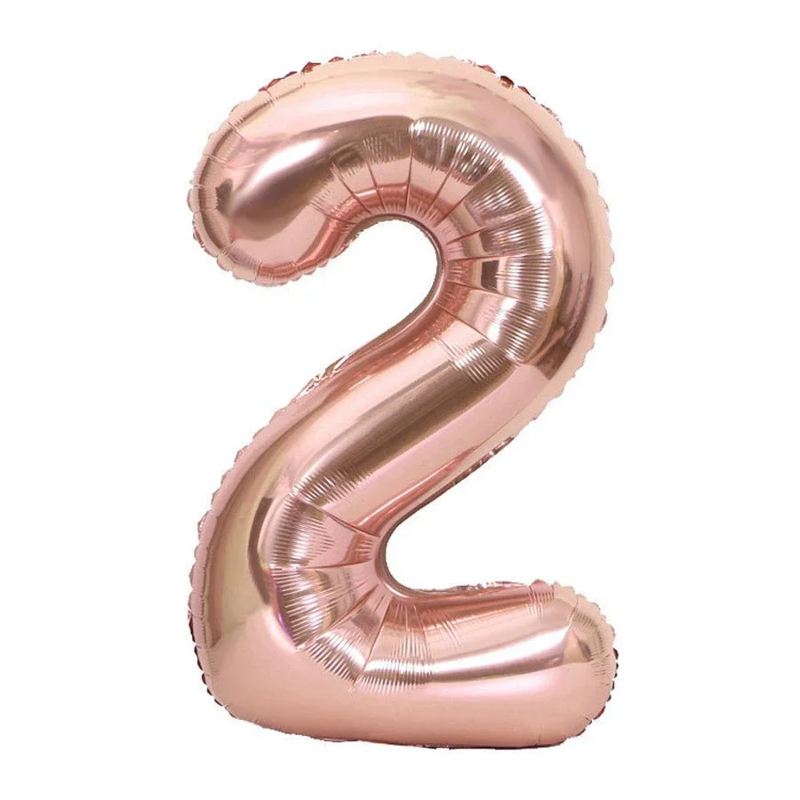 Rose Gold Jumbo Number Balloons 34" - Image 3