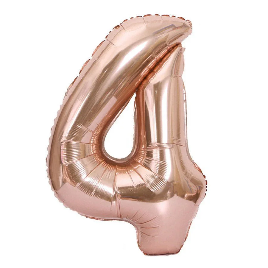 Rose Gold Jumbo Number Balloons 34" - Image 5