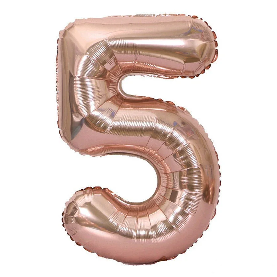 Rose Gold Jumbo Number Balloons 34" - Image 6