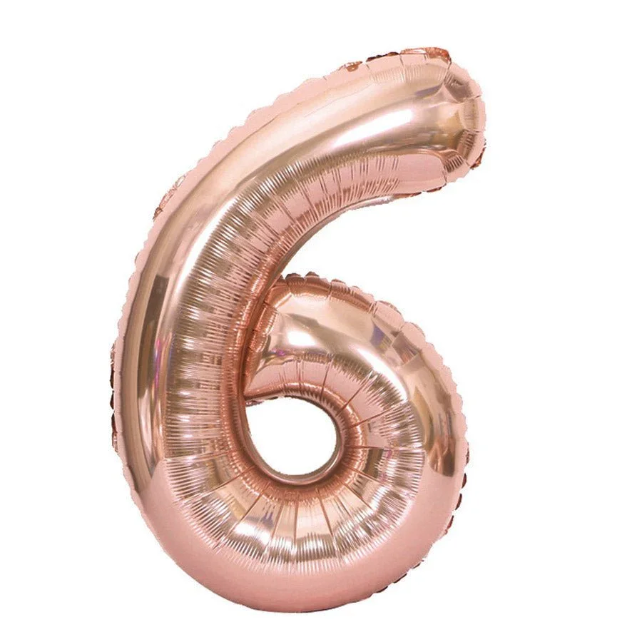 Rose Gold Jumbo Number Balloons 34" - Image 7