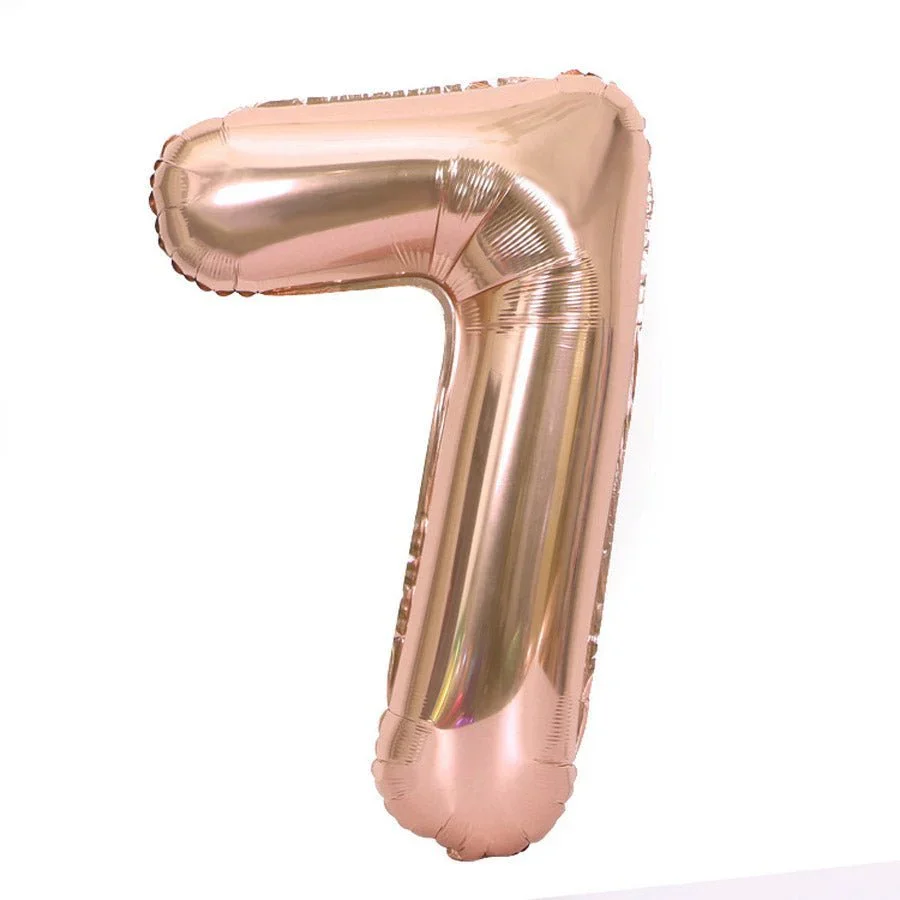 Rose Gold Jumbo Number Balloons 34" - Image 8