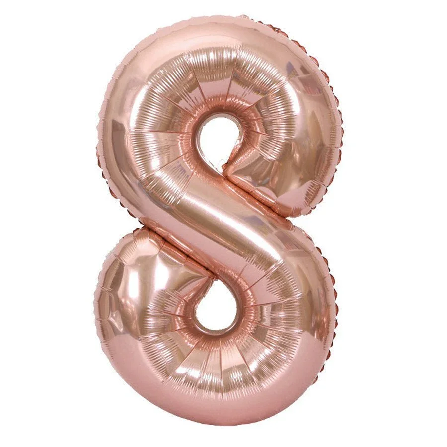 Rose Gold Jumbo Number Balloons 34" - Image 9
