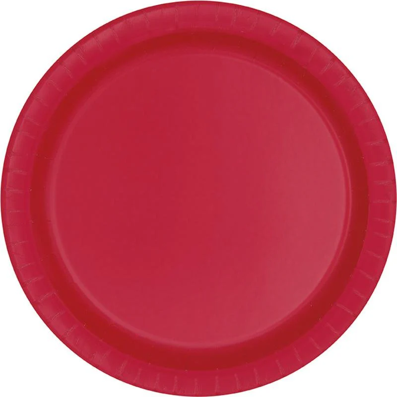 Ruby Red Paper Dinner Plates 7" | 50ct