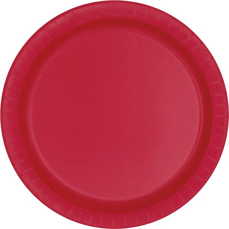 Ruby Red Paper Dinner Plates 9 " | 50ct