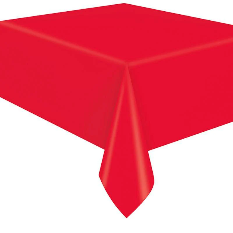 Ruby Red Plastic Table Skirt | 1ct