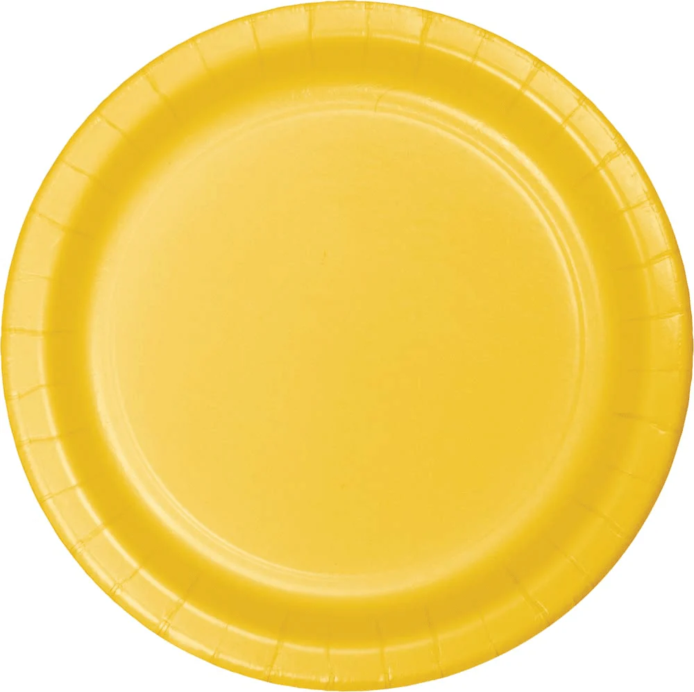 School Bus Yellow Banquet Plates | 24ct