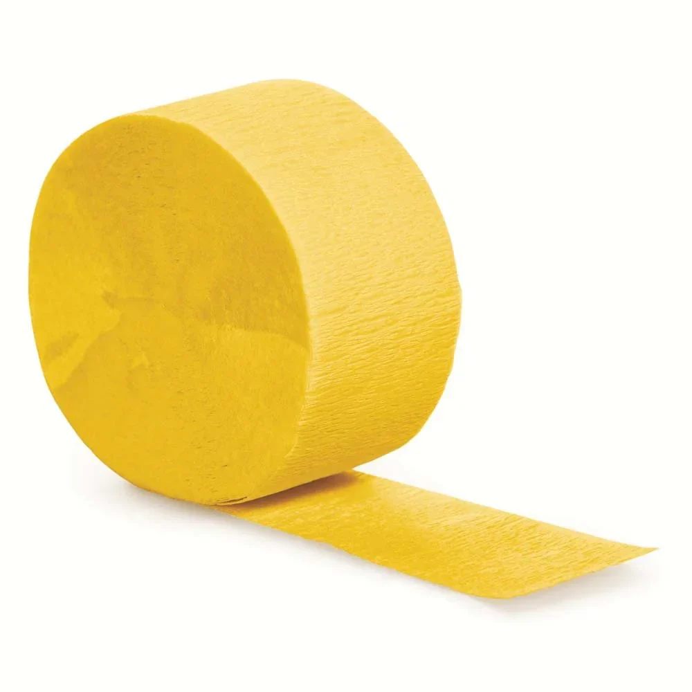 School Bus Yellow Crepe Paper Streamer 81ft | 1ct